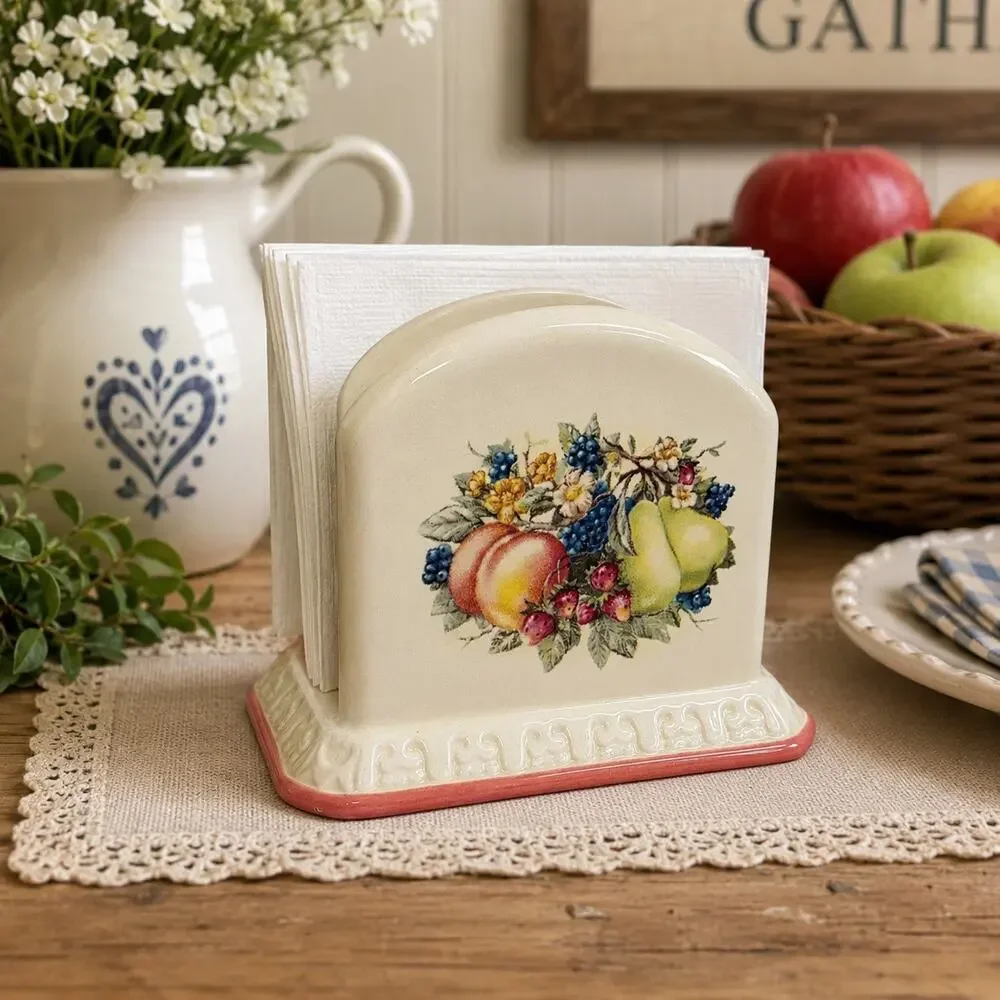 Vintage Avon Sweet Country Harvest Napkin Holder New in Box